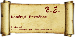 Neményi Erzsébet névjegykártya